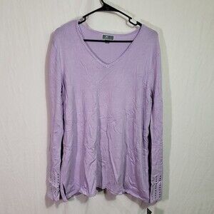 Jm Collection Womens Studded Cuff Pullover Sweater (AJ)